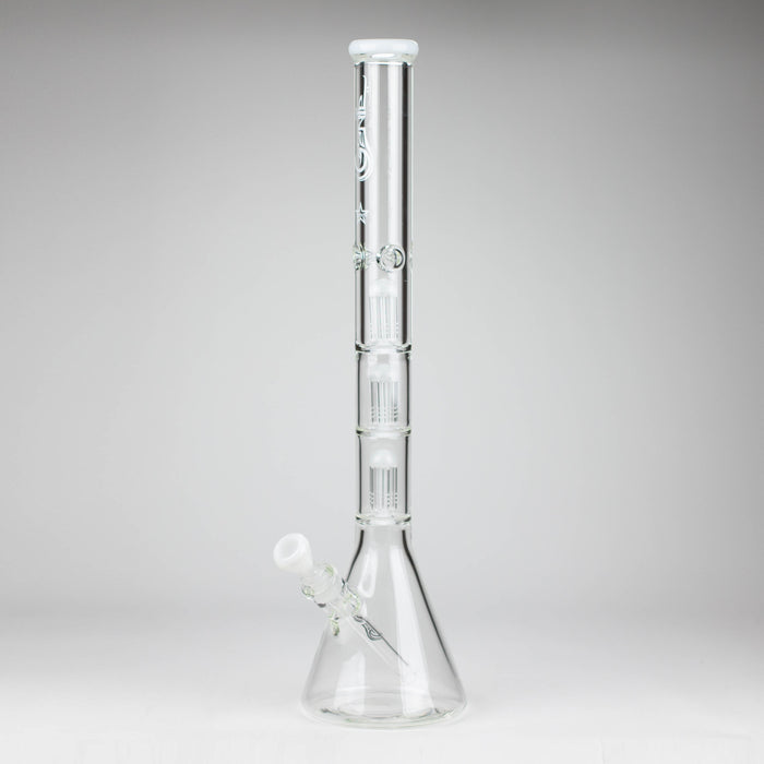 GENIE | 24" 9mm Triple Percolator Beaker Glass Bong [GB1907] Glass Bong ONE White