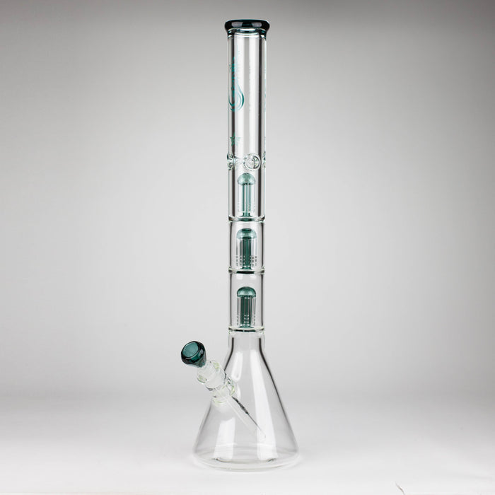 GENIE | 24" 9mm Triple Percolator Beaker Glass Bong [GB1907] Glass Bong ONE Teal