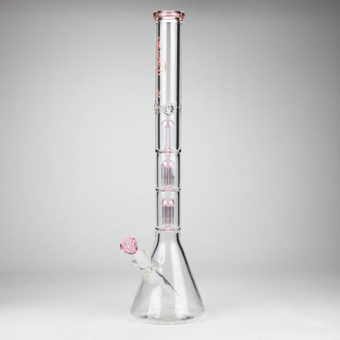 GENIE | 24" 9mm Triple Percolator Beaker Glass Bong [GB1907] Glass Bong ONE Pink