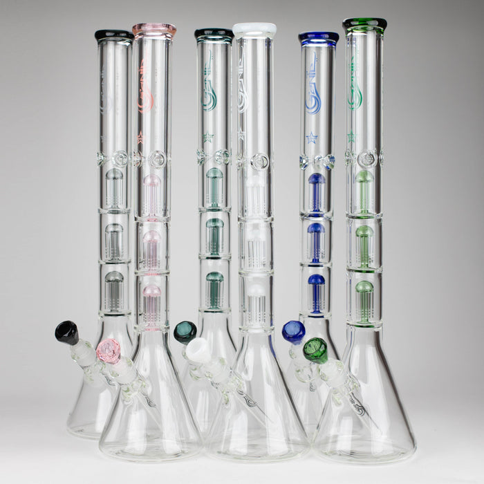 GENIE | 24" 9mm Triple Percolator Beaker Glass Bong [GB1907] Glass Bong ONE