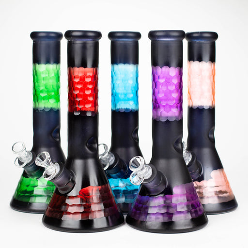 12.5" Soft glass 7mm beaker water bong [M12007B] Glass Bong JJ Distribution