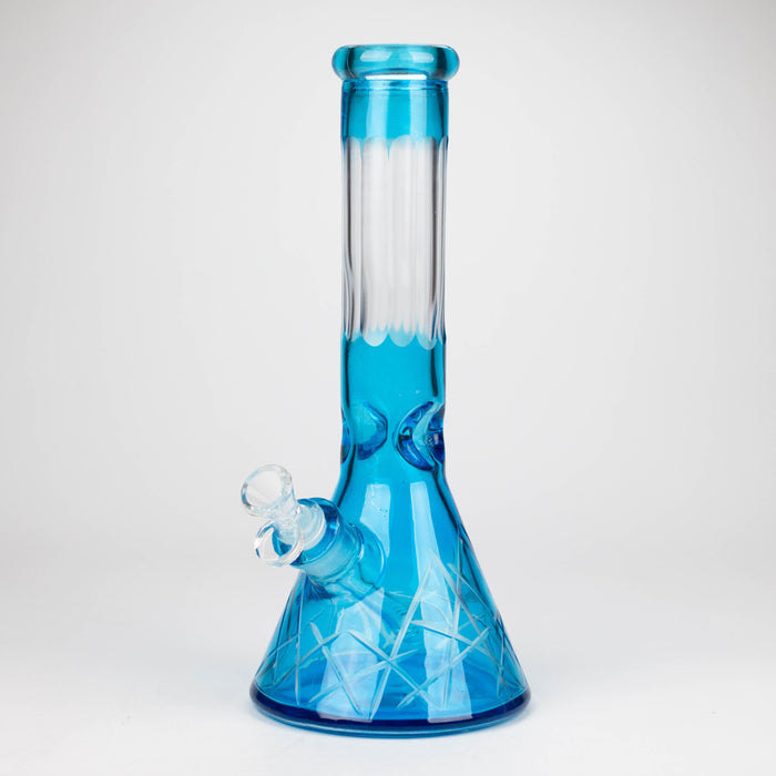 12.5" Soft glass 7mm beaker water bong [M12007A] Glass Bong JJ Distribution Blue