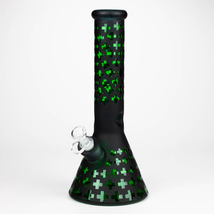 12.5" Soft glass 7mm beaker water bong [M12008] Glass Bong JJ Distribution Green