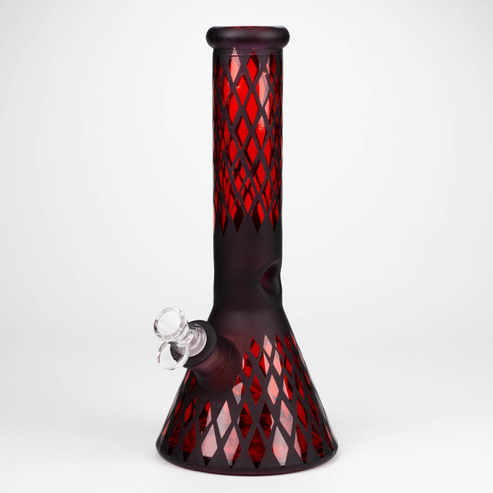 12.5" Soft glass 7mm beaker water bong [M12008] Glass Bong JJ Distribution Red