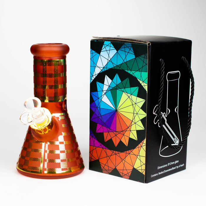 8" Soft glass 7mm beaker water bong [M08003] Glass Bong Canadian Distributor