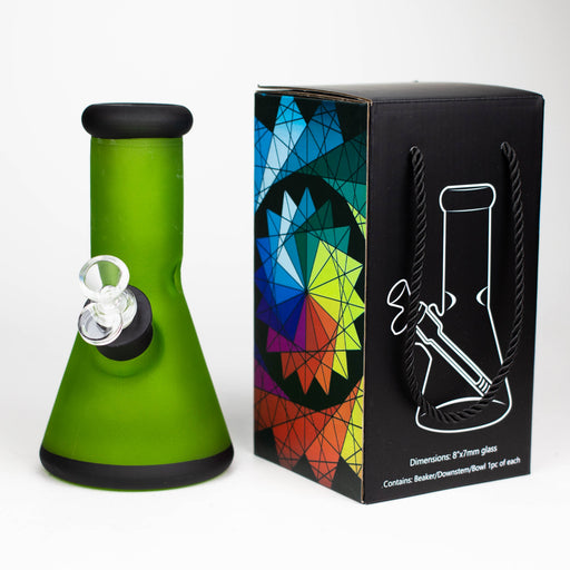 8" Soft glass 7mm beaker water bong [M08001] Glass Bong Canadian Distributor