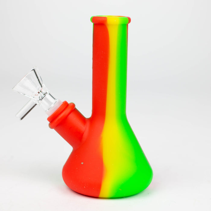 5" Tricolor silicone mini beaker water bong [71-Top09] Silicone Bong Canadian Distributor