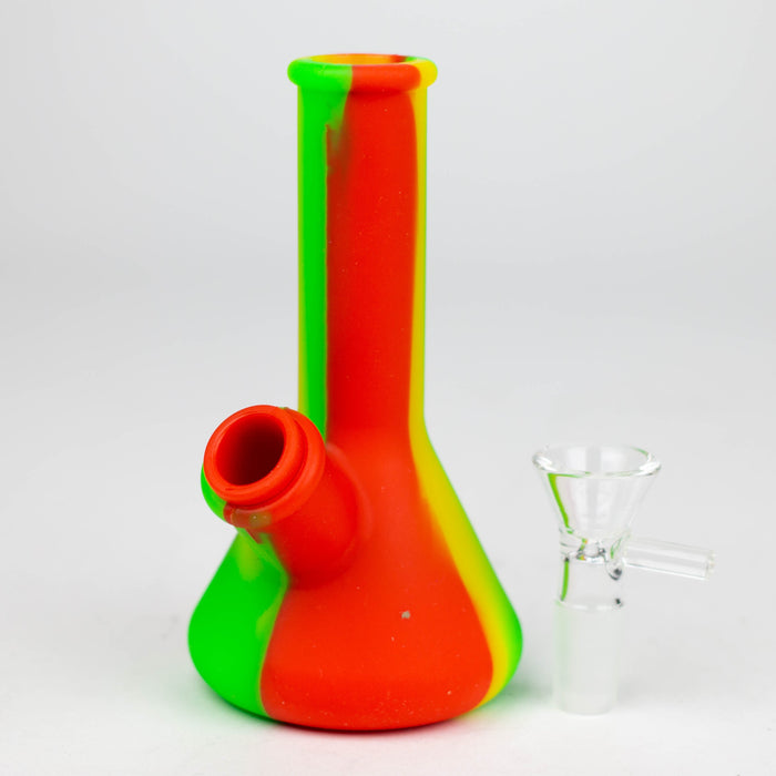 5" Tricolor silicone mini beaker water bong [71-Top09] Silicone Bong Canadian Distributor