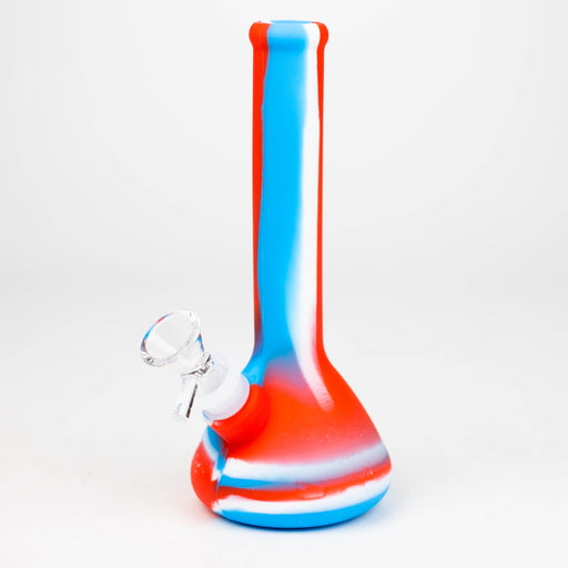 8" Tricolor silicone beaker water bong [71-Top13] Resin · Silicone · Plastic Bong Canadian Distributor WH/BL/RD