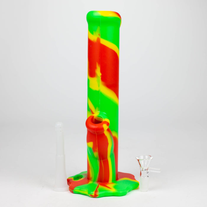 10" Straight Tube silicone bong-Assorted [TX9] Resin · Silicone · Plastic Bong Canadian Distributor