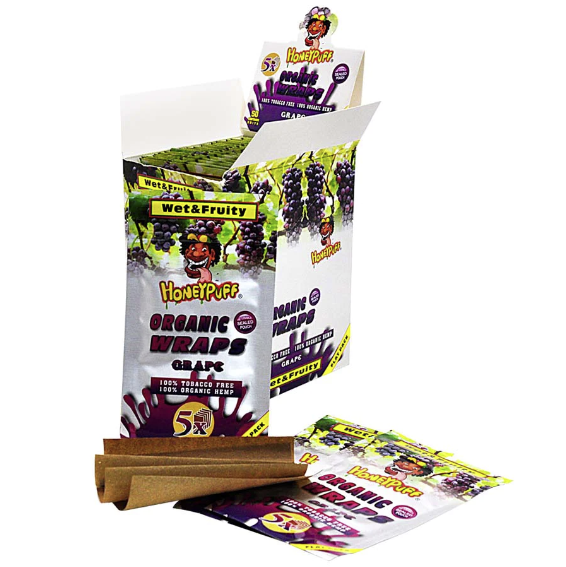 Honey Puff | Organic Flavored Hemp Wrap Boxes of 50 [P810XX] Leaf Wrap Canadian Distributor Grape