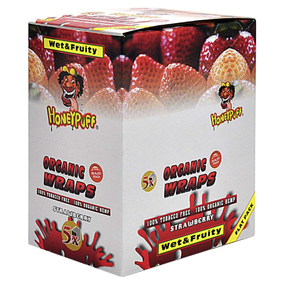 Honey Puff | Organic Flavored Hemp Wrap Boxes of 50 [P810XX] Leaf Wrap Canadian Distributor Strawberry