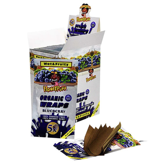 Honey Puff | Organic Flavored Hemp Wrap Boxes of 50 [P810XX] Leaf Wrap Canadian Distributor Blueberry