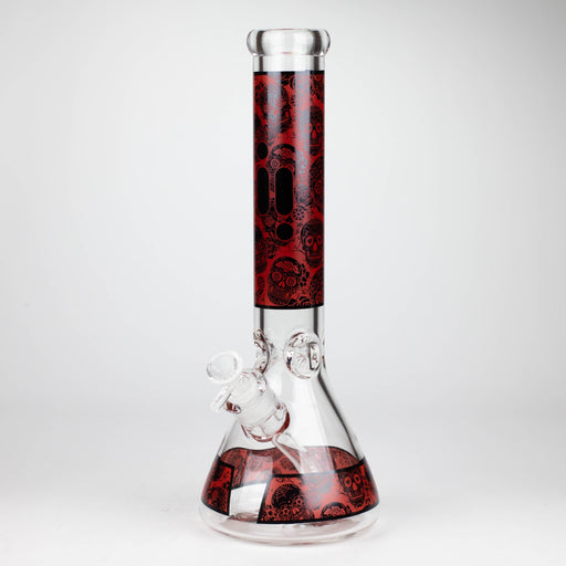 Infyniti | 14" Skull beaker 7 mm glass bong [ GP1736 ] Glass Bong ONE Red