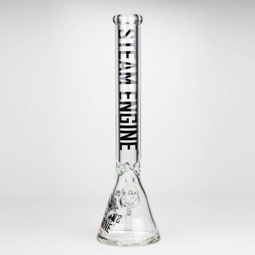 Steam Engine™ | 18 Inch 9mm glass bong with stickers by golden crown Glass Bong Smoke & Vape Distributor