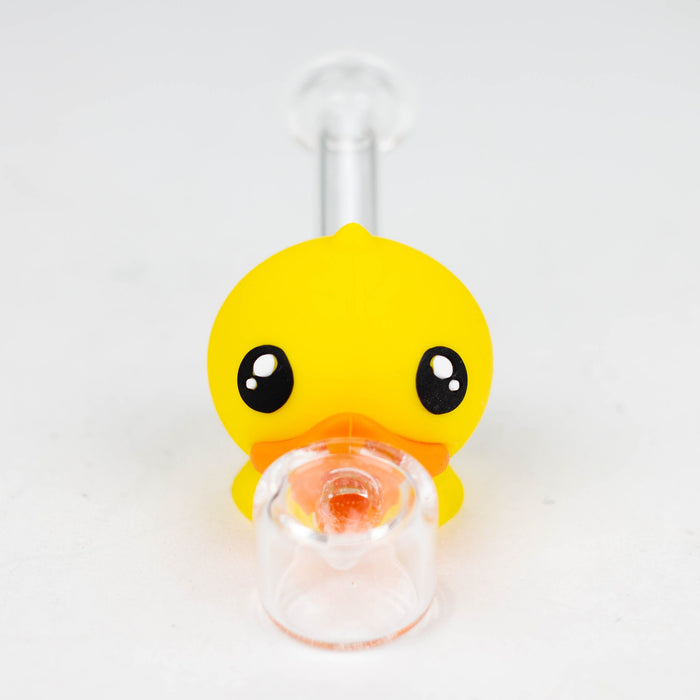 4" Duck Glass hand pipe-Assorted [H360] Silicone Pipe YHS Smoke