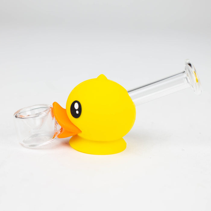 4" Duck Glass hand pipe-Assorted [H360] Silicone Pipe YHS Smoke
