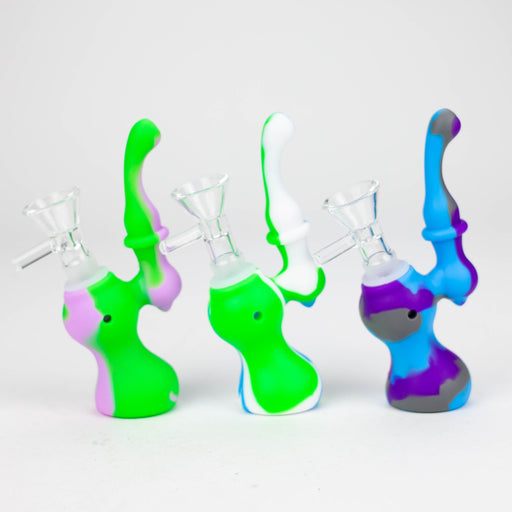 5.5" Silicone Mini Bubbler-Assorte [157B] Resin · Silicone · Plastic Bong Purple Haze Smoke Inc