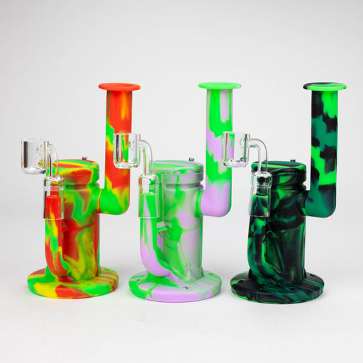 7.5" Silicone Rig with foldable mouthpiece-Assorted [127B] Resin · Silicone Rig Purple Haze Smoke Inc