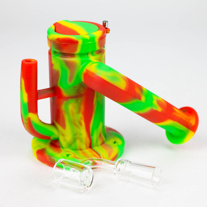 7.5" Silicone Rig with foldable mouthpiece-Assorted [127B] Resin · Silicone Rig Purple Haze Smoke Inc