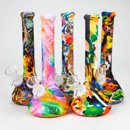 7.5" Silicone Mini Bong - Assorted [143B] Resin · Silicone · Plastic Bong Purple Haze Smoke Inc