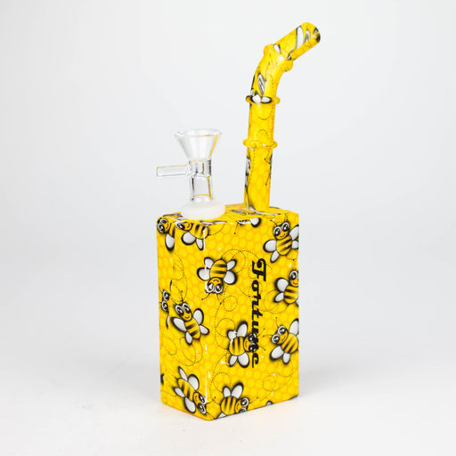 Fortune | 8" Hydrographic Silicone Square Pipe-Assorted [SP1001P] Resin · Silicone · Plastic Bong Super Supplys Inc