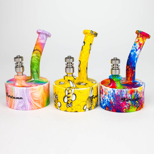 Fortune | 5" Silicone Hydrographic Dab Rig-Assorted [SP1035P] Resin · Silicone Rig Super Supplys Inc