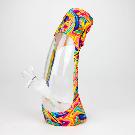 Fortune | 9" Hydrographic Silicone and Glass Bong-Assorted [SP1024P] Resin · Silicone · Plastic Bong Super Supplys Inc