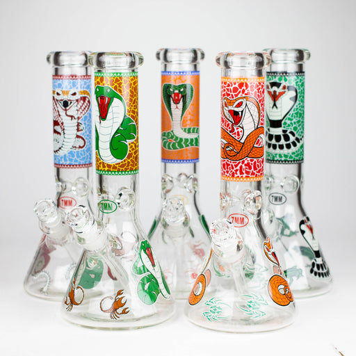Fortune | 12" 7mm Snake Glow in the dark Beaker Bong [GT125007] Glass Bong Super Supplys Inc