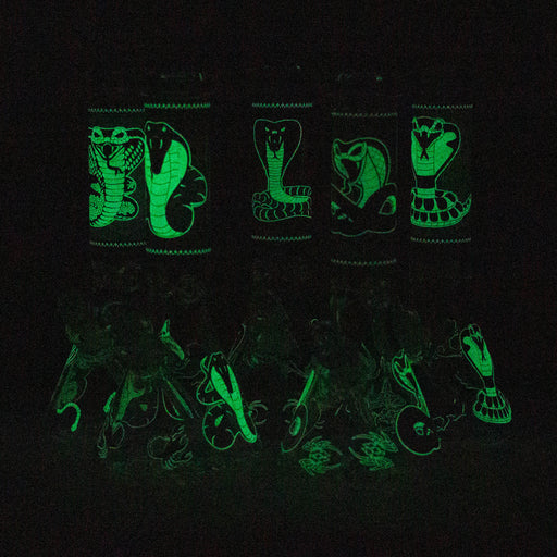 Fortune | 12" 7mm Snake Glow in the dark Beaker Bong [GT125007] Glass Bong Super Supplys Inc