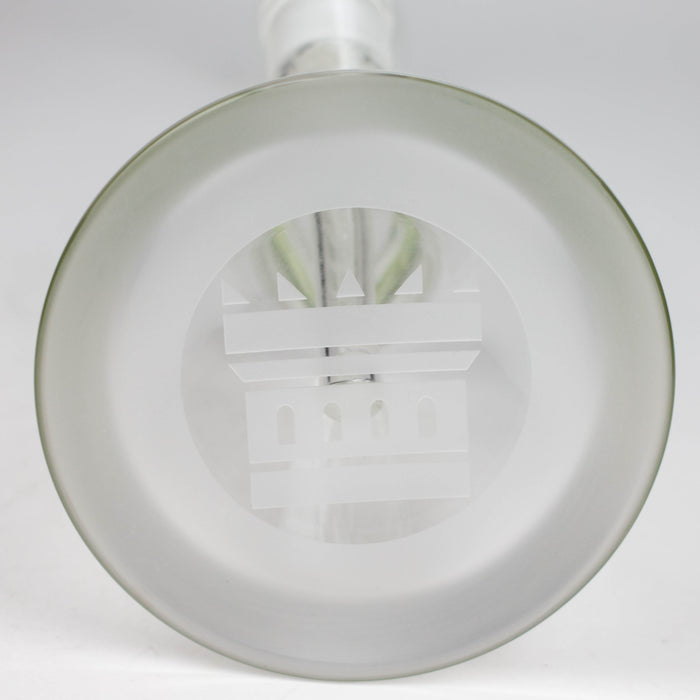 Castle Glassworks | 18" Etched Logo Beaker Bong [CE-101] Glass Bong Castle Glassworks