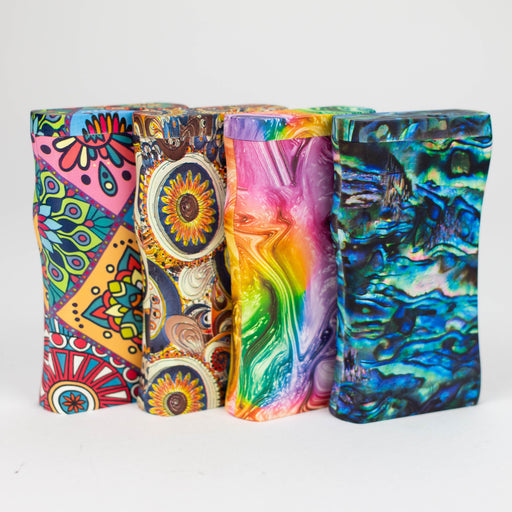 Plastic Dugout with glass one hitter -Assorted design [C067] Dugout YHS Smoke