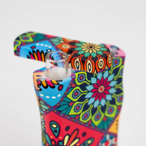 Plastic Dugout with glass one hitter -Assorted design [C067] Dugout YHS Smoke