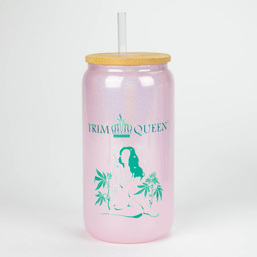 TRIM QUEEN | LADY 420 GLASS TUMBLER Balloon · Party · Game Trim Queen PINK