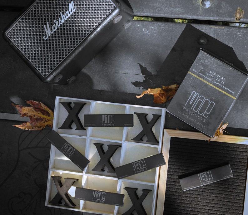 Premium black rolling paper 1 - 1/4" Size Mace products