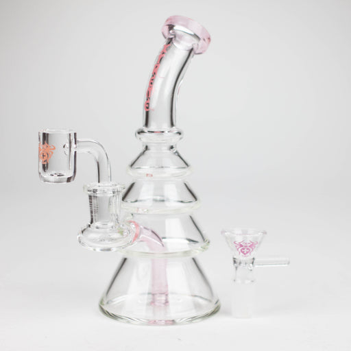 Xtreme | 7" Glass 2-in-1 bubbler [DCK009] Glass Bong Canadian Distributor Pink