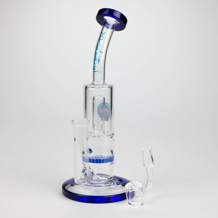 Xtreme | 8" Dual Functions rig with quartz banger [AK908] Glass Rig Canadian Distributor Blue
