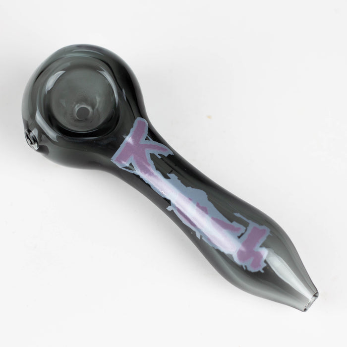 Kush | 4.5" durable thick wall glass pipe [H26] Glass Pipe Canadian Distributor Purple