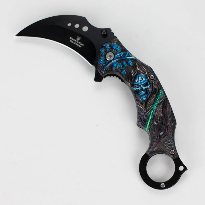 Snake Eye | Skull Design folding Karambit 3 " Blade [SE-12990] Folding Knife BB Canada Blue