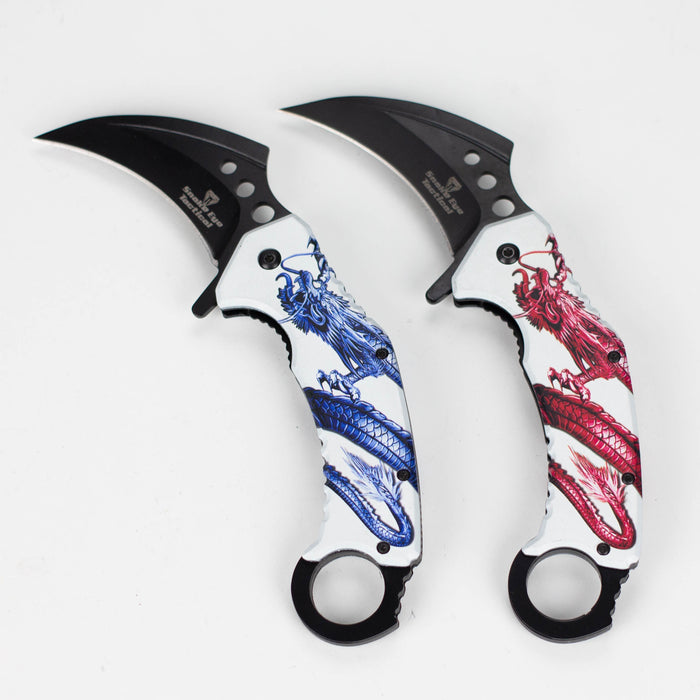 Snake Eye | Dragon Design folding Karambit 3 " Blade [SE-1111S] Folding Knife BB Canada Red