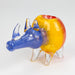 4" Rhino shape Rasta insideout pipe [PIP974] Glass Pipe NIBO Distribution