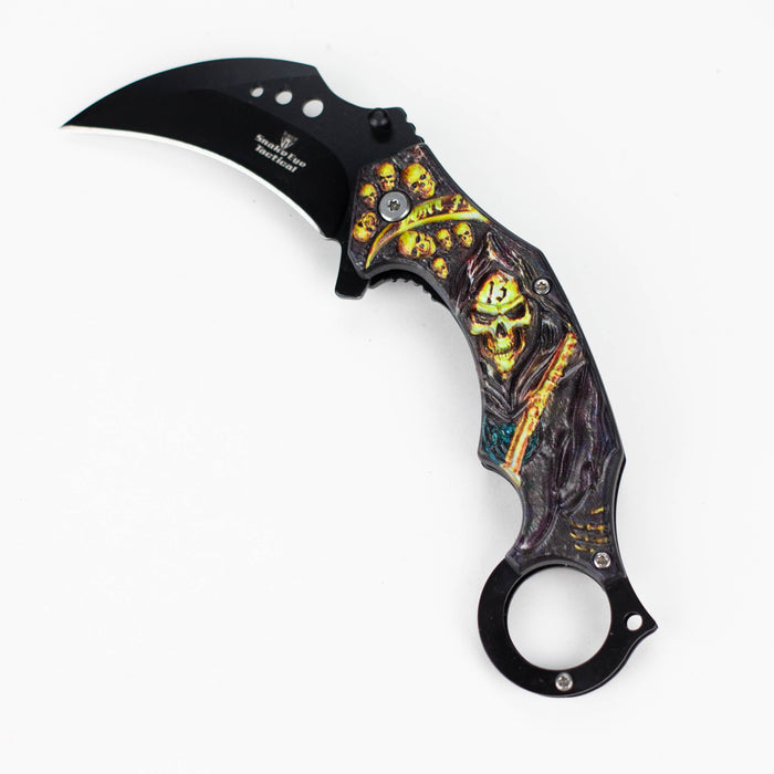 Snake Eye | Skull Design folding Karambit 3 " Blade [SE-12990] Folding Knife BB Canada Green