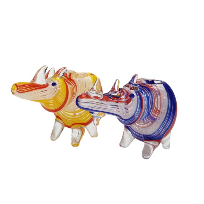4.5" Rhino Insideout Pipe-Color Assorted Glass Pipe Super Supplys Inc