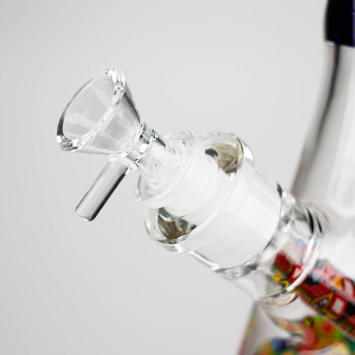 Z17" Color accented 7 mm glass water bong With Poker Design Glass Bong 777 Smoke