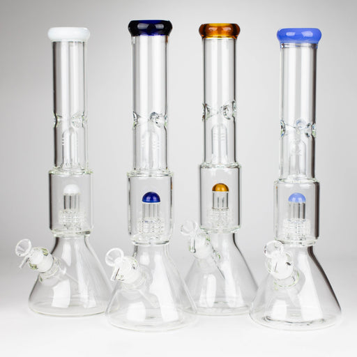 Z16" Color accented 7 mm glass water bong With Dffiuser Glass Bong 777 Smoke