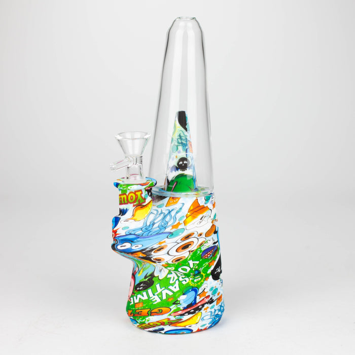 8.5" Silicone cone shape water bong-Assorted [H151P] Resin · Silicone · Plastic Bong YHS Smoke
