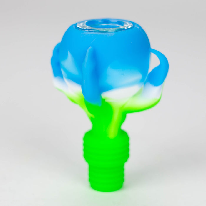 2-in-1 Silicone Claw bowl with multi-hole glass bowl-Color Assorted Bowl · Popper YHS Smoke