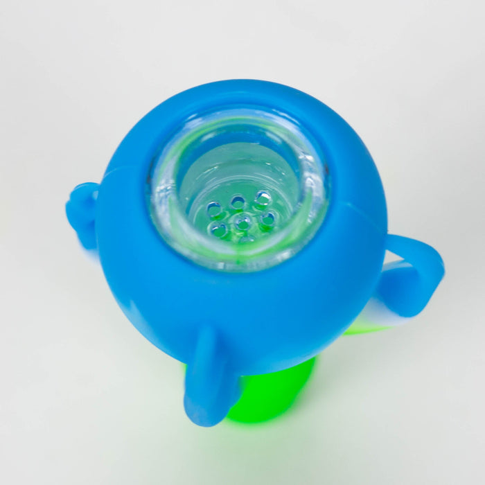 2-in-1 Silicone Claw bowl with multi-hole glass bowl-Color Assorted Bowl · Popper YHS Smoke