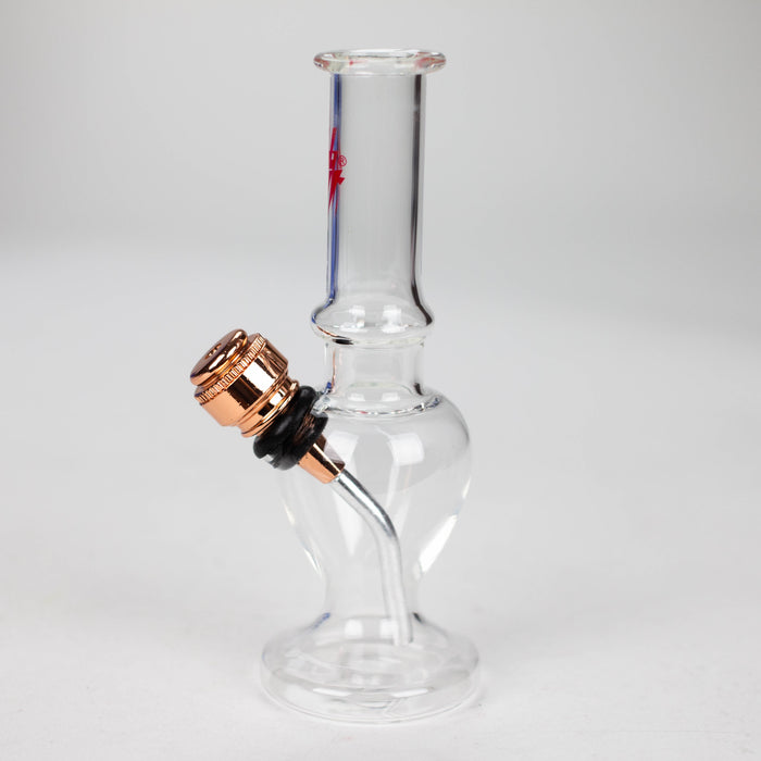 HIT | 5" miniature glass water bong with metal stem - Assorted Glass Bong NIBO Distribution