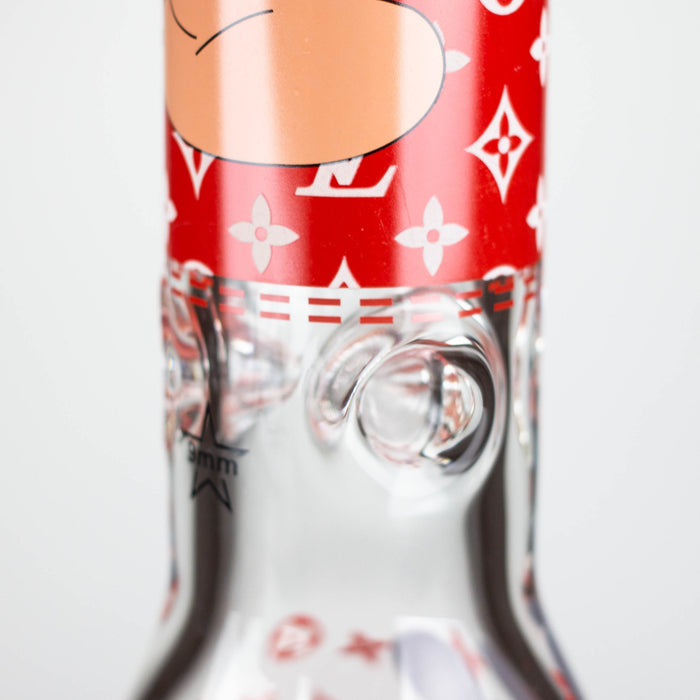 14" Cartoon Glow In The Dark 9 mm glass bong [PIP835] Glass Bong NIBO Distribution
